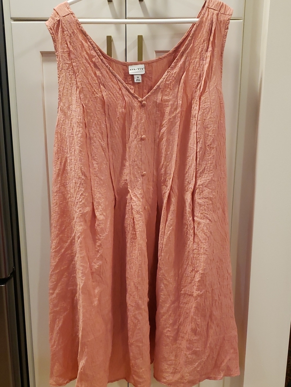 Ava & Viv Dusty Rose Sleeveless Maxi Dress with Button Front